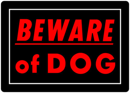 Hillman, 10  X 14  BLACK AND RED BEWARE OF DOG