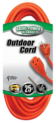 Coleman Cable, 25 16/3 SJTW ORANGE OUTDOOR CORD