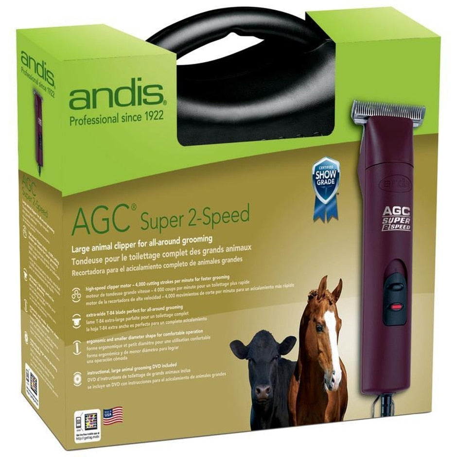 ANDIS, AGC2 SUPER 2-SPEED HORSE CLIPPER WITH T-84 BLADE