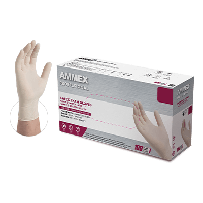AMMEX, AMMEX Professional Ivory Latex PF Exam Large Gloves