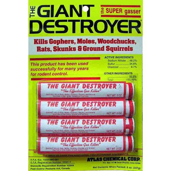 Atlas Chemical, ATLAS GIANT DESTROYER MOLE SMOKE KILLER