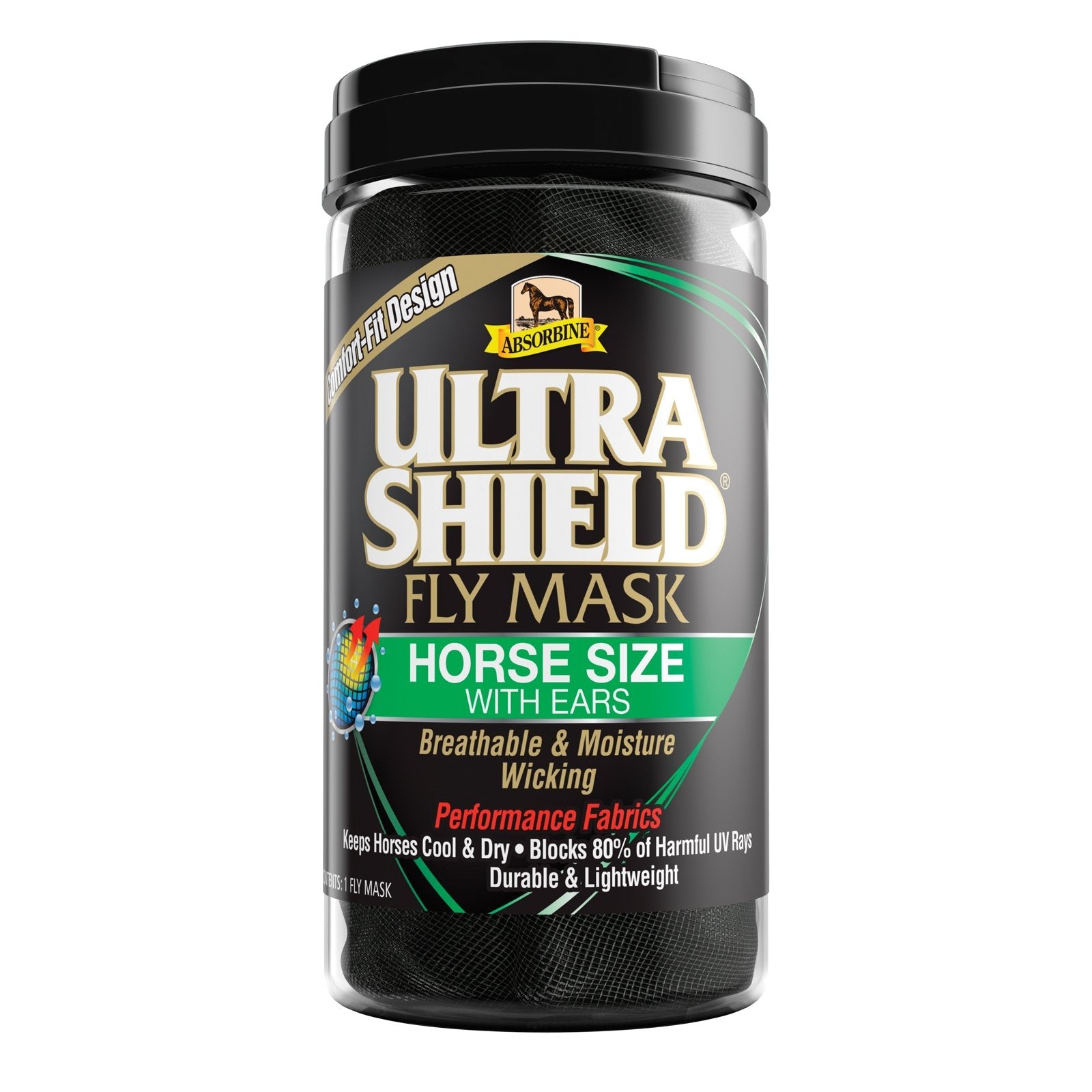 ABSORBINE, Absorbine UltraShield® Fly Mask - Horse with Ear Coverage