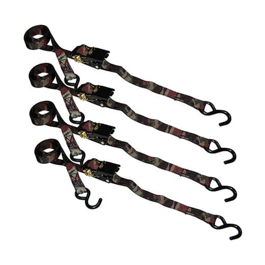 Ancra Cargo, Ancra Cargo 1” x 8’ S-Hook Ratchet Tie-Down, Camo Style, 4 Pack