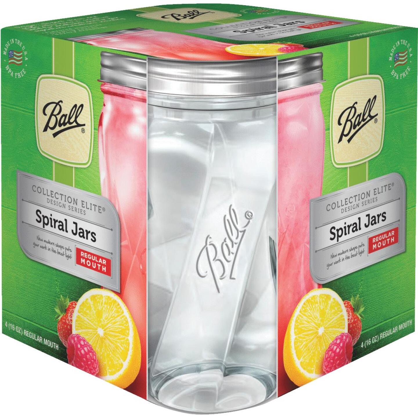 Ball, Ball Collection Elite 1 Pint Regular Mouth Spiral Canning Jar (4-Count)