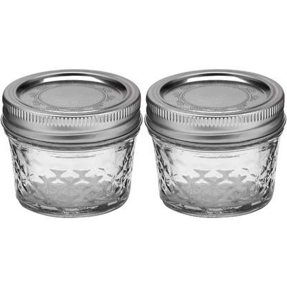 Ball, Ball Quilted Crystal Jelly Jars with Lids and Bands, 4-Ounce, Clear