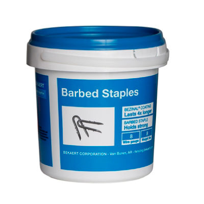 Bekaert Corp, Bekaert 1.25" 8 ga Barbed Staples (8 lb bucket)