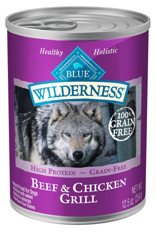 Blue Buffalo, Blue Buffalo Wilderness Grain Free Beef & Chicken Canned Dog Food