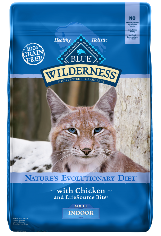 Blue Buffalo, Blue Buffalo Wilderness Grain Free Chicken High Protein Recipe Indoor Dry Cat Food