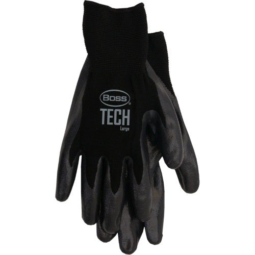Boss, Boss Tech Men's Indoor/Outdoor Nitrile Coated/Nylon Premium Gloves