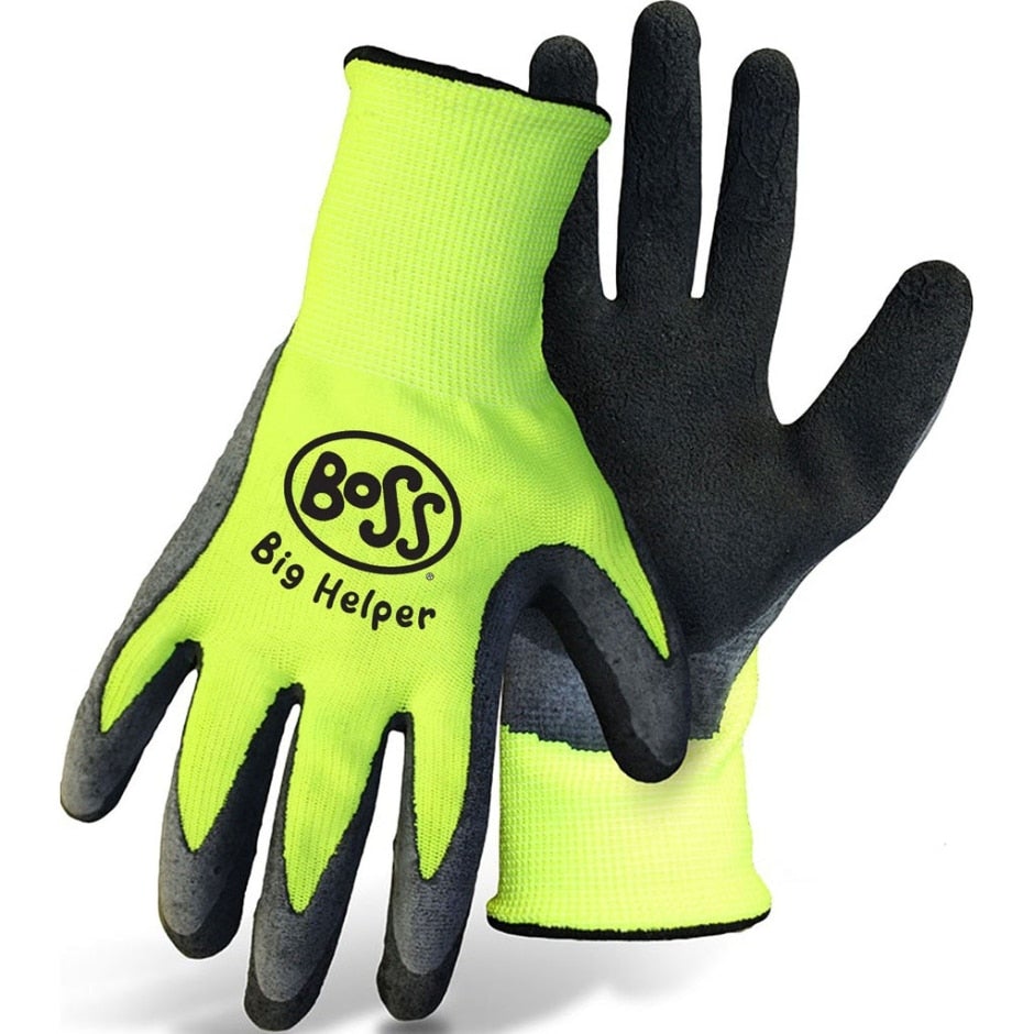 Boss, Boss V2 Flexi Grip High- Vis  Poly Knit Latex Palm Glove