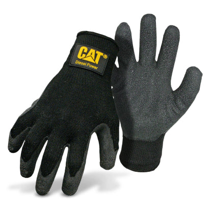 CAT Gloves, CAT Black Latex Palm With Diesel Power