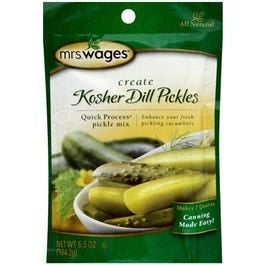 Mrs. Wages, Canning Seasoning Mix, Kosher Dill Pickle, Quick-Process, 6.5-oz.