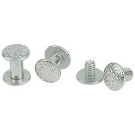 Weaver Leather, Chicago Screw Pack For Horse Harness, Floral Nickel Brass, 1/4 & 3/8-In., 6-Pk.