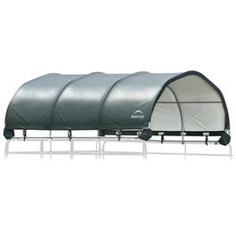 ShelterLogic, Corral Shelter, 12-Ft. x 12-Ft., Green Cover, Steel Frame, Water Resistant, Panels Not Included