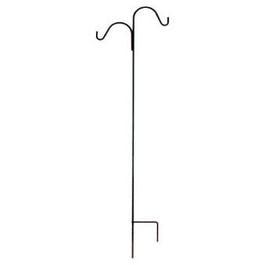 Various, Double Offset Shepherds Hook, Powder-Coated Black Steel, 84-In.