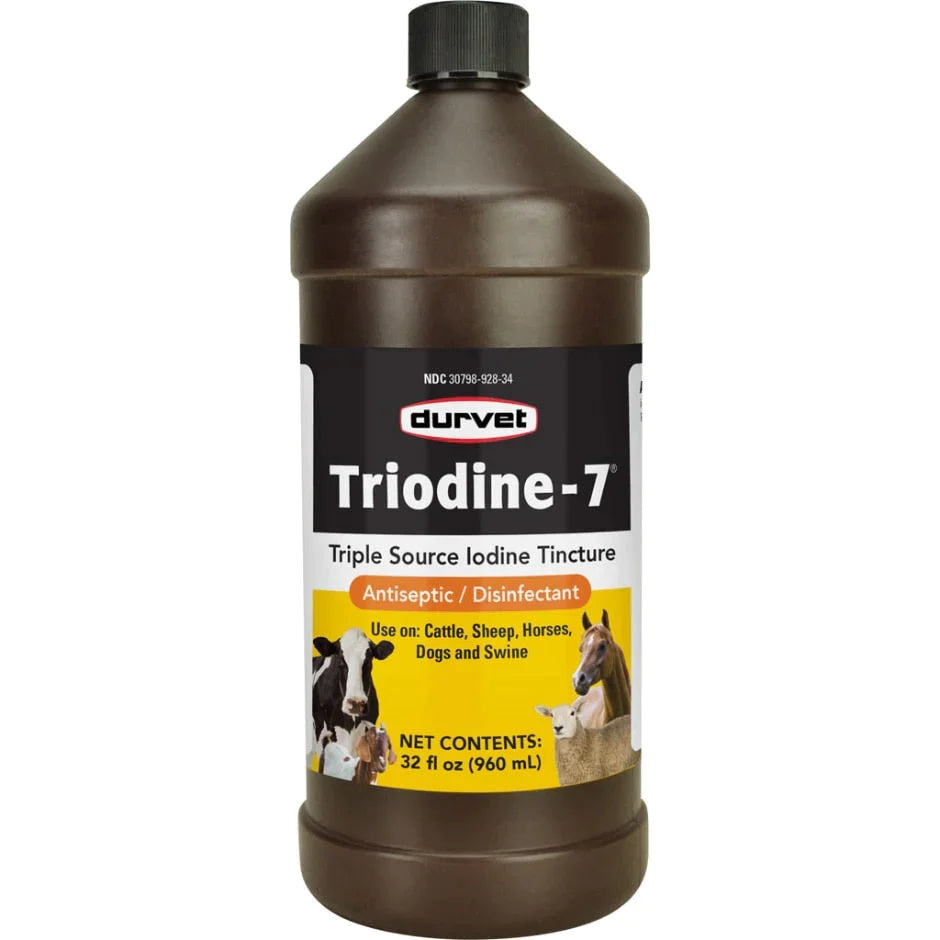 Durvet, Durvet Triodine 7 Skin Disinfections Swine Horses Cattle 32 Oz Triple-sourced Iodine