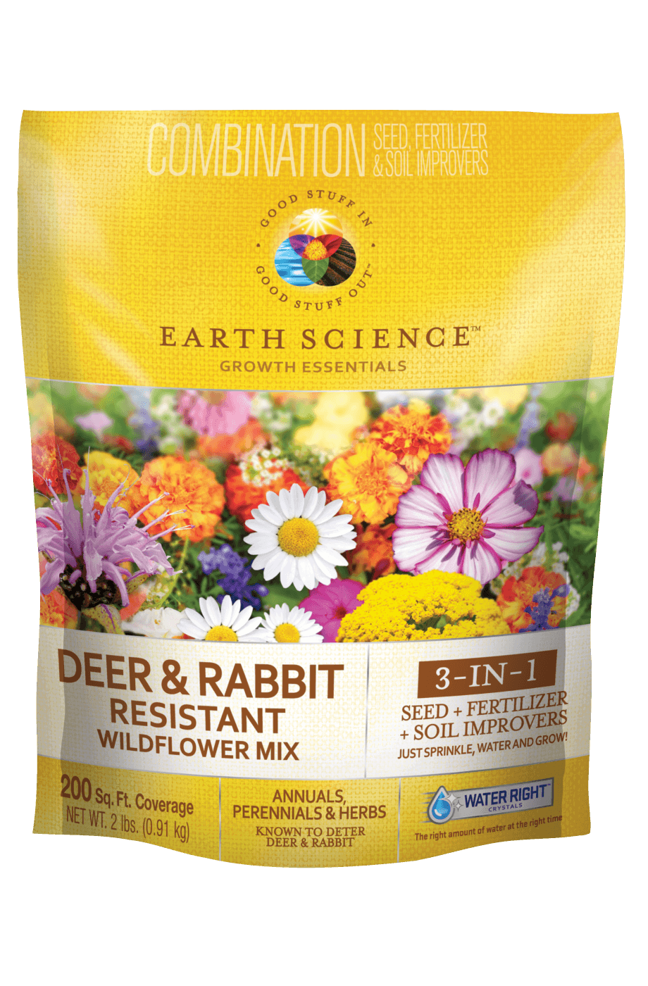 Earth Science, Earth Science Deer & Rabbit Resistant Flower Mix 3-in-1 Formula - 2lb bag