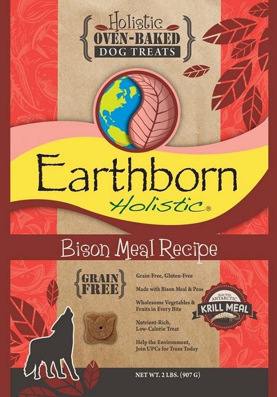 Earthborn Holistic, Earthborn Holistic Grain Free Oven Baked Biscuits Bison Meal Recipe Dog Treats