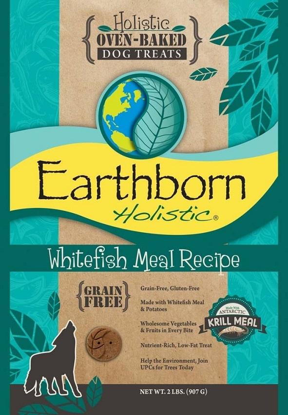 Earthborn Holistic, Earthborn Holistic Grain Free Oven Baked Biscuits Whitefish Meal Recipe Dog Treats