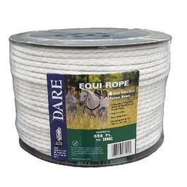 DARE, Electric Fence Rope, White, Polyethylene With Stainless Steel Wire, 5/64-In. x 656-Ft.