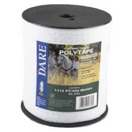 Various, Electric Fence Tape, White Poly & 5-Wire Stainless Steel, .5-In. x 1,312-Ft.