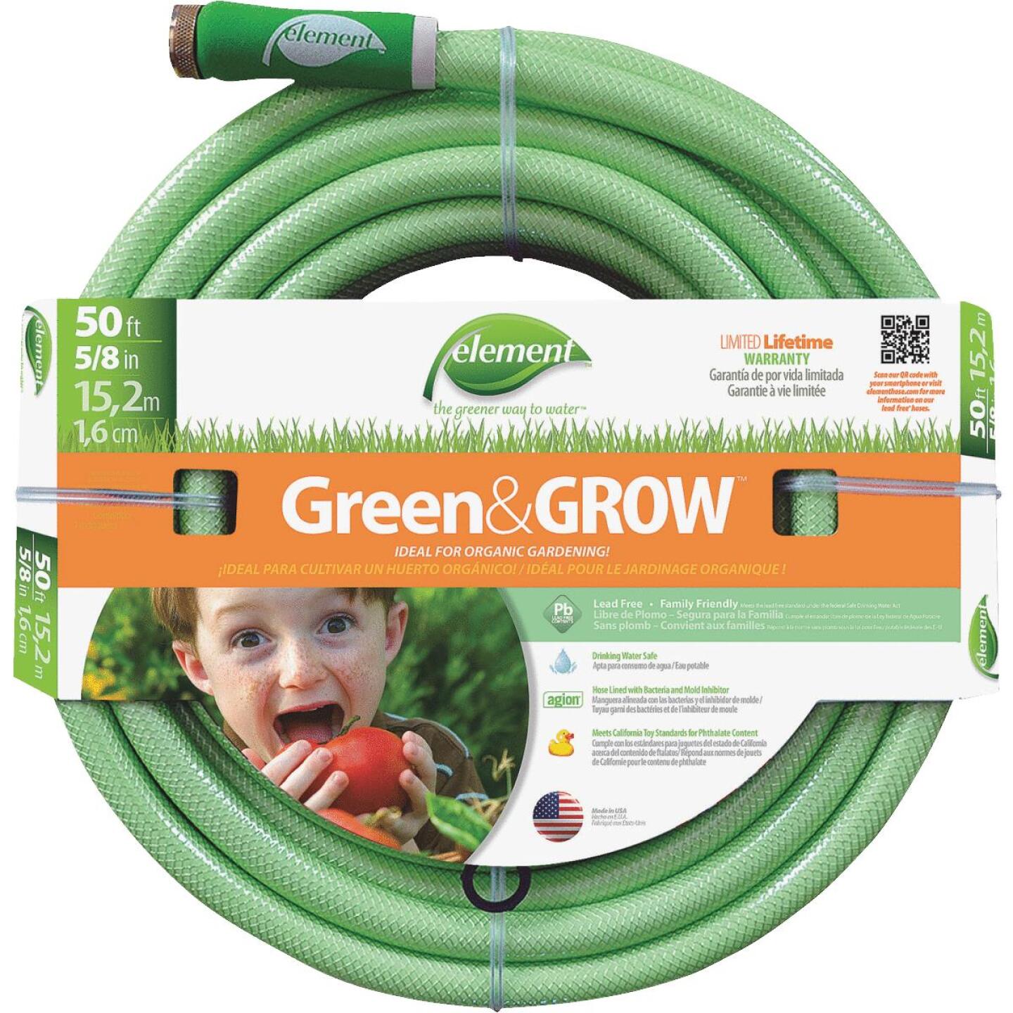 Element, Element Green & Grow 5/8 In. Dia. x 50 Ft. L. Drinking Water Safe Garden Hose