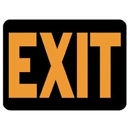 Hy-Ko, Exit Sign, Hy-Glo Orange/ Black Plastic, 9 x 12-In.
