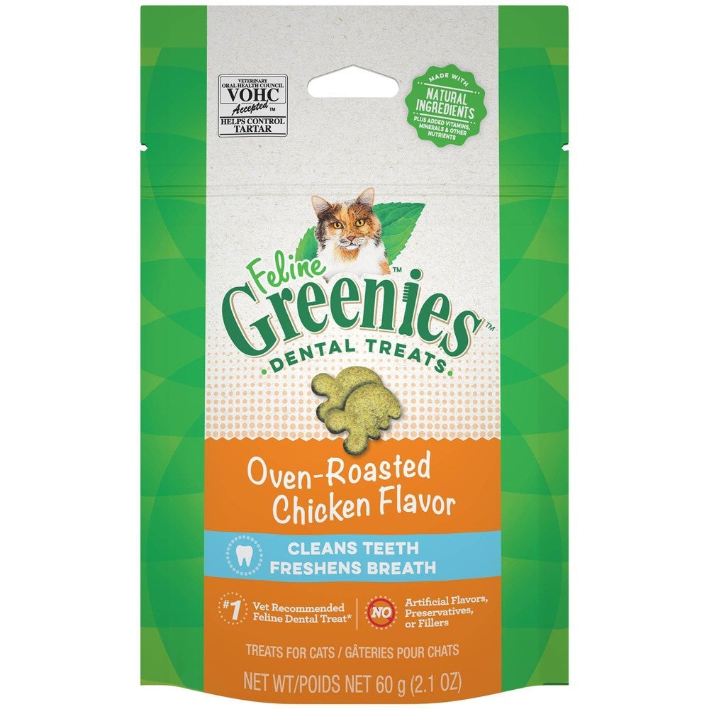 Greenies, FELINE GREENIES™ Dental Treats Oven Roasted Chicken Flavor