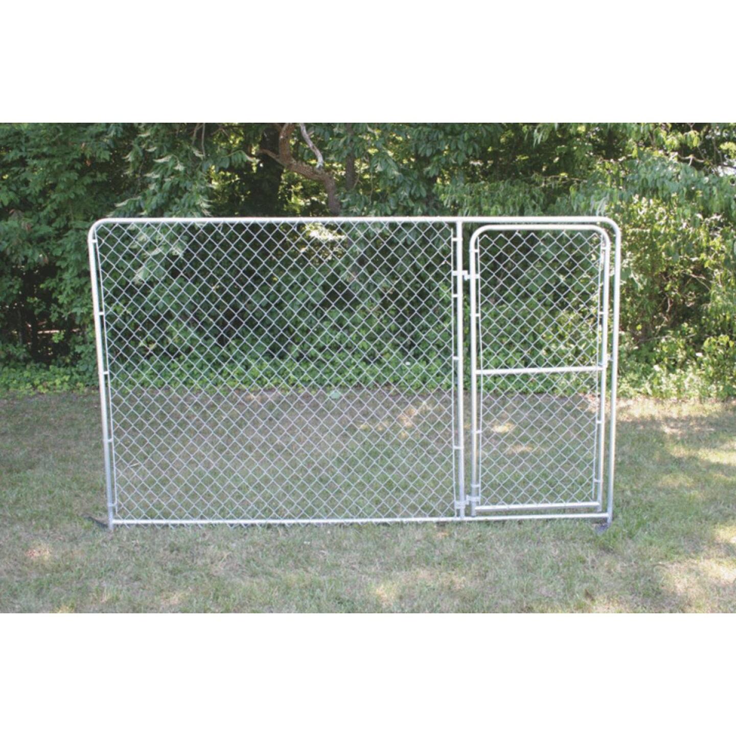 Fence Master, Fence Master Silver Series 10 Ft. W. x 6 Ft. H. Steel Kennel Panel with Door
