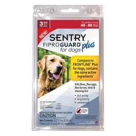 Sentry, Fiproguard Plus Flea & Tick Squeeze On, 45-88-Lb. Dogs, 3-Pk.