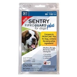 Sentry, Fiproguard Plus Flea & Tick Squeeze On, 89-132-Lb. Dogs, 3-Pk.
