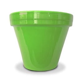 Ceramo, Flower Pot, Bright Green Ceramic, 4.5 x 3.75-In.