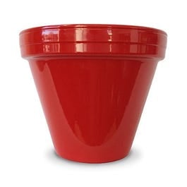 Ceramo, Flower Pot, Red Ceramic, 4.5 x 3.75-In.