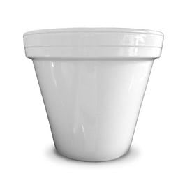 Ceramo, Flower Pot, White Ceramic, 4.5 x 3.75-In.