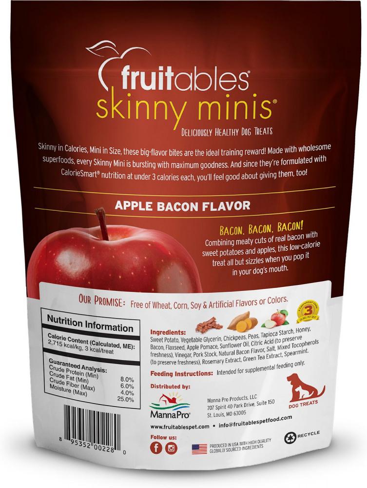Fruitables, Fruitables Chewy Skinny Minis Apple Bacon Dog Treats
