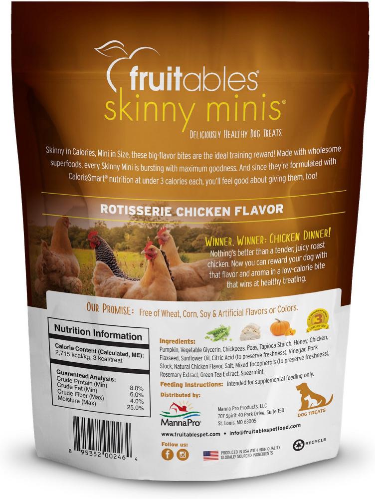 Fruitables, Fruitables Skinny Minis Rotisserie Chicken Flavor Soft & Chewy Dog Treats