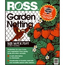 Ross, Garden Netting, 3/4-In. Diamond/Black Mesh, 14 x 75-Ft.