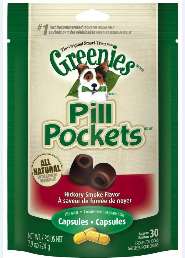 Greenies, Greenies Pill Pockets Canine Hickory Smoke Flavor Dog Treats