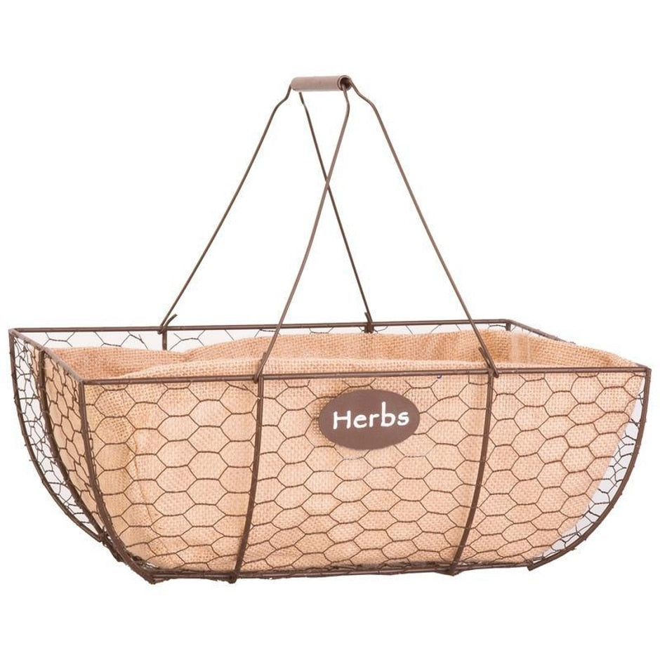 PANACEA PRODUCTS, HERB BASKET WITH BURLAP LINER