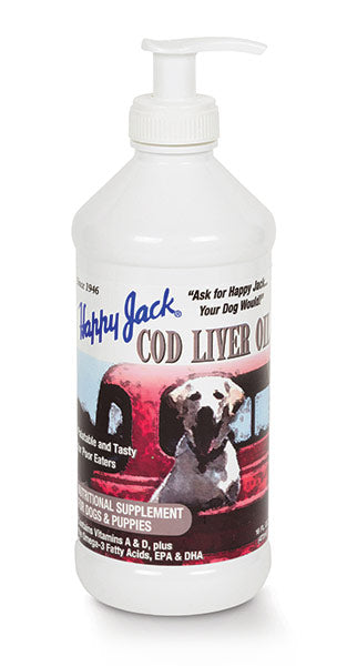 Happy Jack, Happy Jack Cod Liver Oil Vitamin Supplement for Dogs 16 oz.