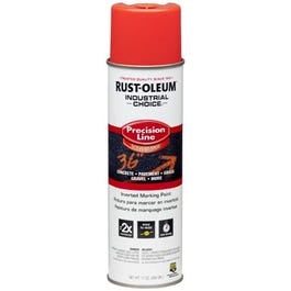 Rust-Oleum, Industrial Choice Precision Line Marking Spray Paint, Fluorescent Red Orange, 17-oz. Inverted
