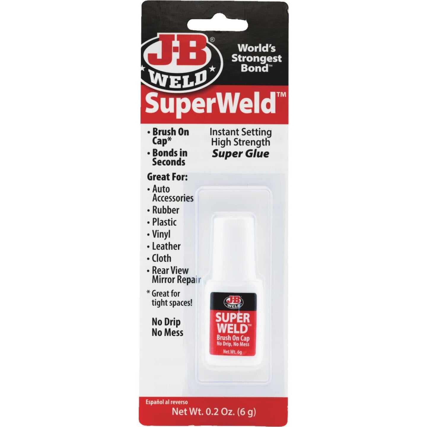 J-B Weld, J-B Weld SuperWeld 0.2 Oz. Liquid Brush-On Super Glue