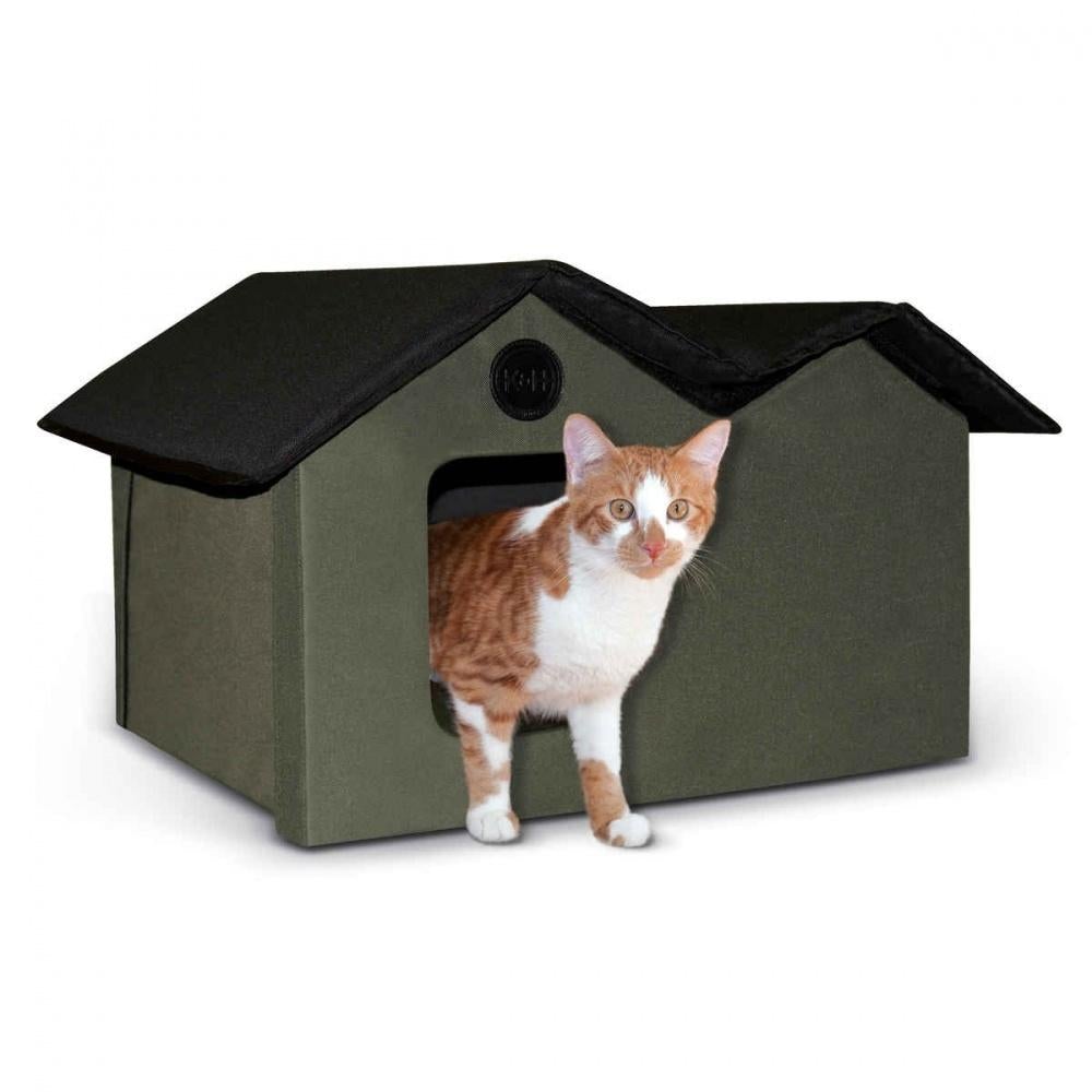 K&H Pet Products, K&H Pet Products Unheated Olive Extra Wide Outdoor Kitty House