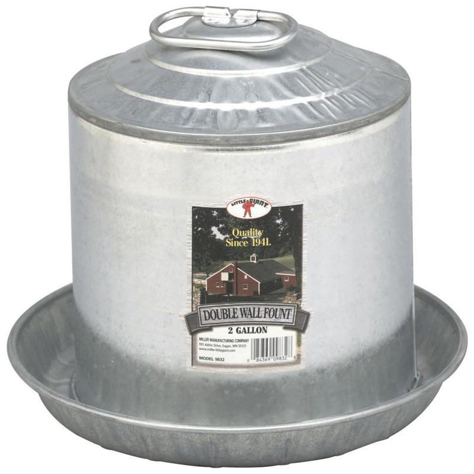 Little Giant, Little Giant Double Wall Poultry Fount Galvanized