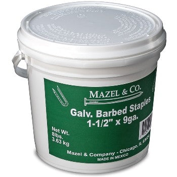 Mazel & Co., Mazel 11608112 8# Pail1-1/2galv Barb Staples