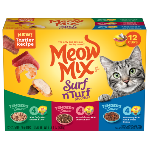 Meow Mix, Meow Mix - Tender Favorites Surf 'N Turf Wet Cat Food 33.00 oz