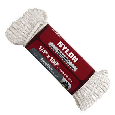 MIBRO, Mibro Group Nylon Twisted Rope White 1/4 In. X 100 Ft.