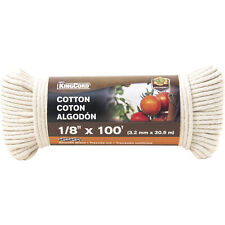 MIBRO, Mibro King Cord 1/8 in. x 100 ft. Natural Smooth Braid Cotton Rope 9 lbs. Safe