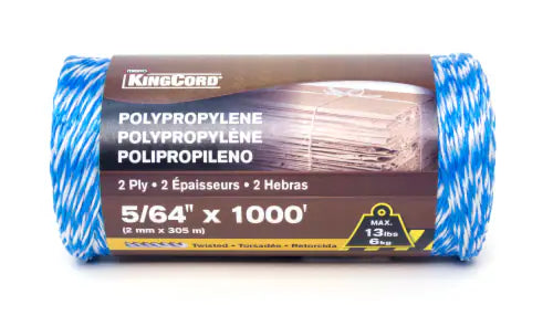 MIBRO, Mibro King Cord Polypropylene Twisted Rope 5/64 - 2 ply (in.) 1000 ft.