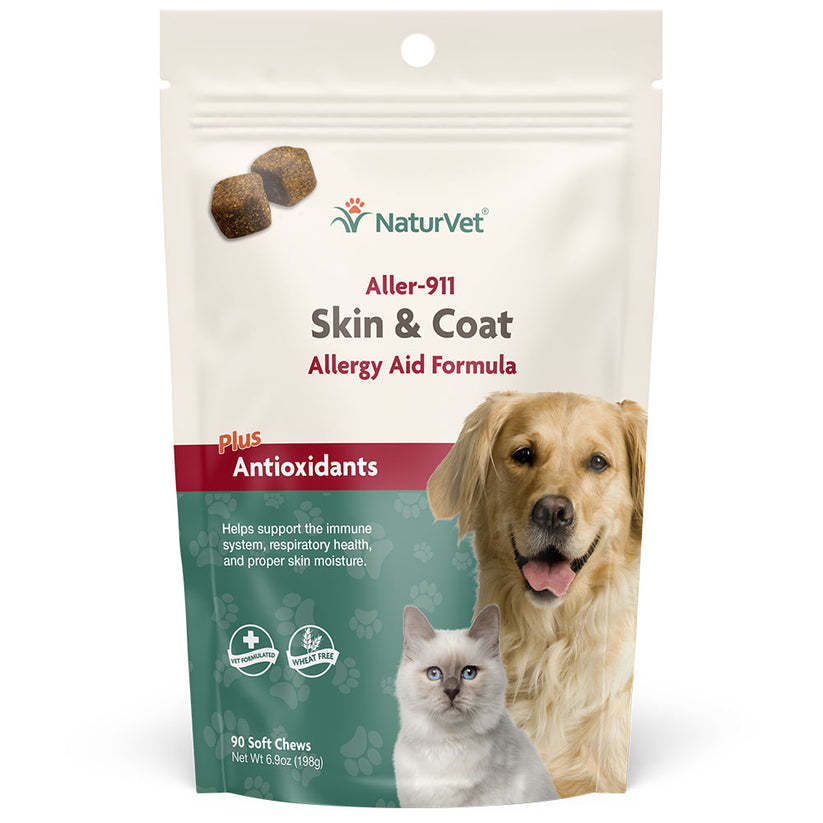 naturvet, NaturVet Aller 911 Skin & Coat Plus Antioxidants Allergy Dog & Cat 90 Soft Chews